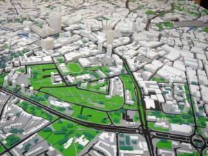 Modell einer Stadt und ihrer Infrastruktur